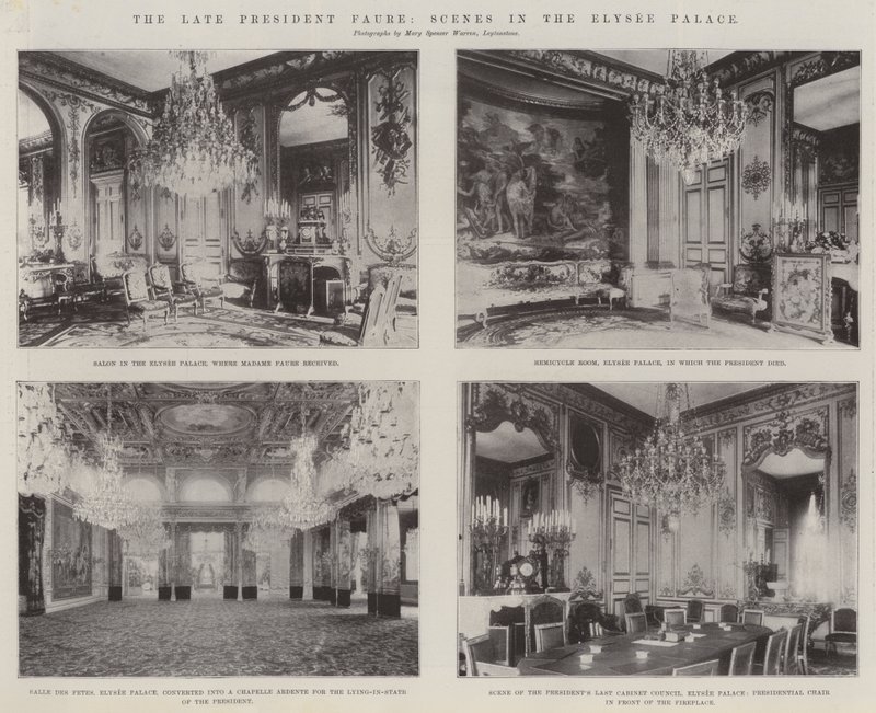 Der verstorbene Präsident Faure, Szenen im Elysee-Palast von English School