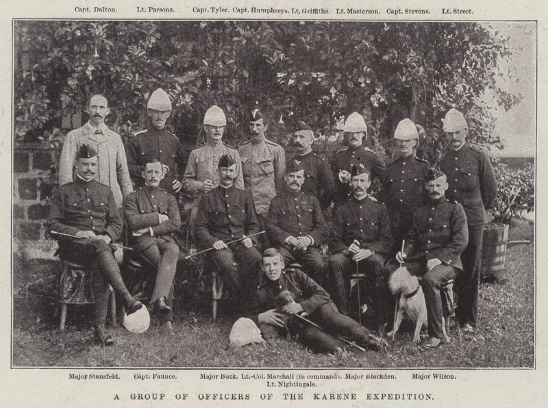 Eine Gruppe von Offizieren der Karene-Expedition von English Photographer