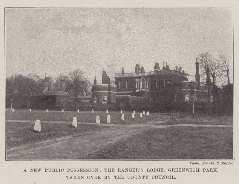 Eine neue öffentliche Besitzung, die Rangers Lodge, Greenwich Park, vom County Council übernommen von English Photographer