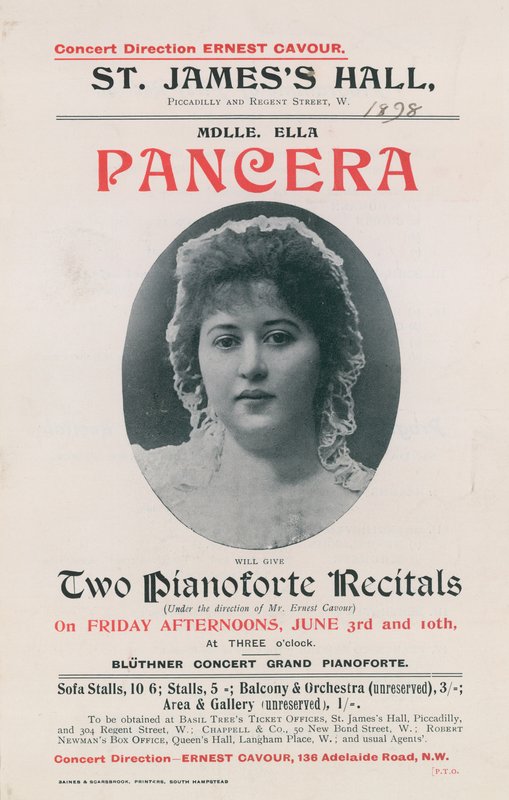 Werbung für ein Konzert von Ella Pancera von English Photographer
