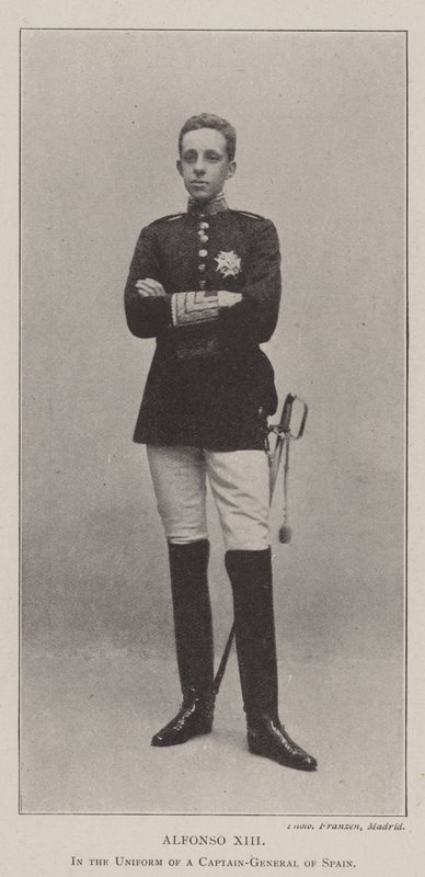 Alfonso XIII. in der Uniform eines Generalobersten von Spanien von English Photographer