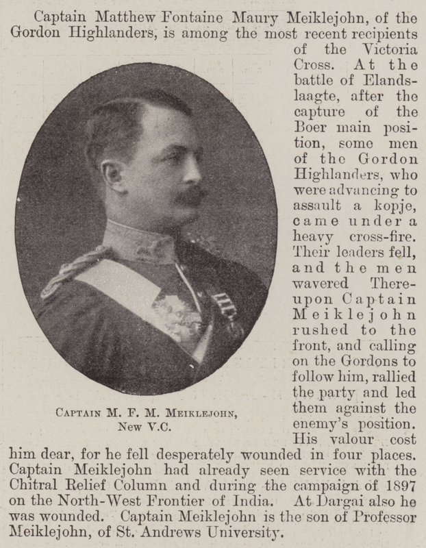 Kapitän M. F. M. Meiklejohn, neues Victoria-Kreuz von English Photographer