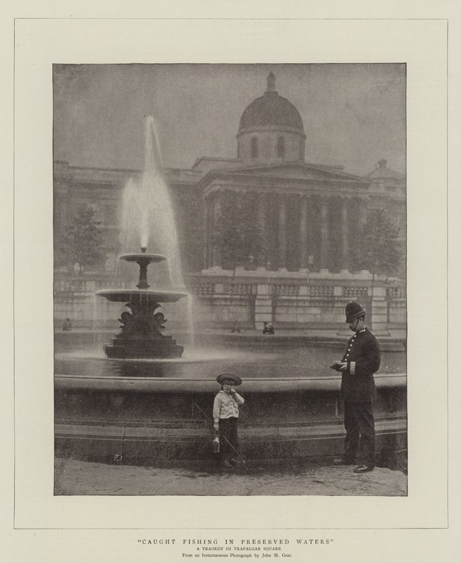 Beim Angeln in geschützten Gewässern erwischt, eine Tragödie auf dem Trafalgar Square von English Photographer