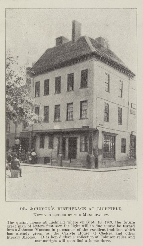 Dr. Johnsons Geburtshaus in Lichfield, neu erworben von der Gemeinde von English Photographer