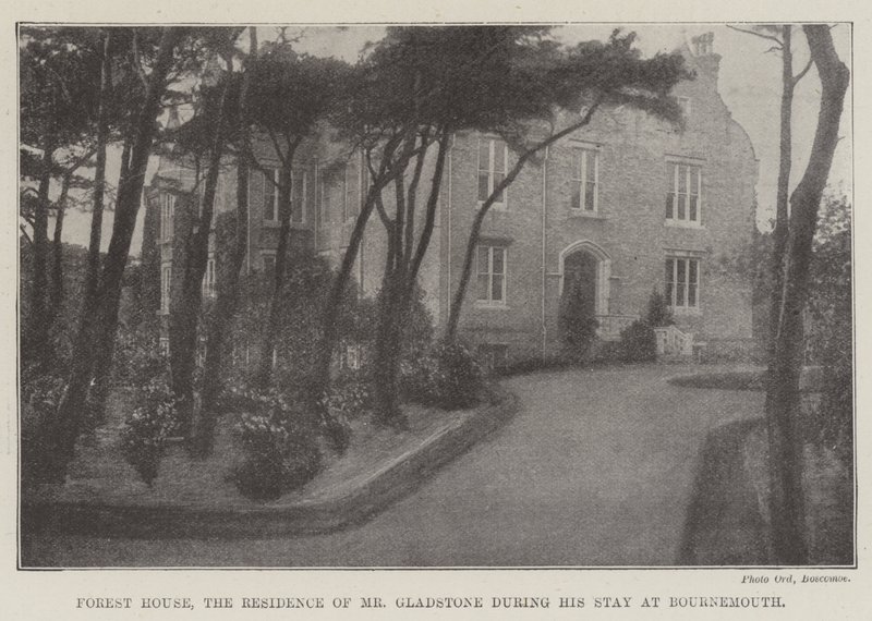 Forest House, die Residenz von Herrn Gladstone während seines Aufenthalts in Bournemouth von English Photographer