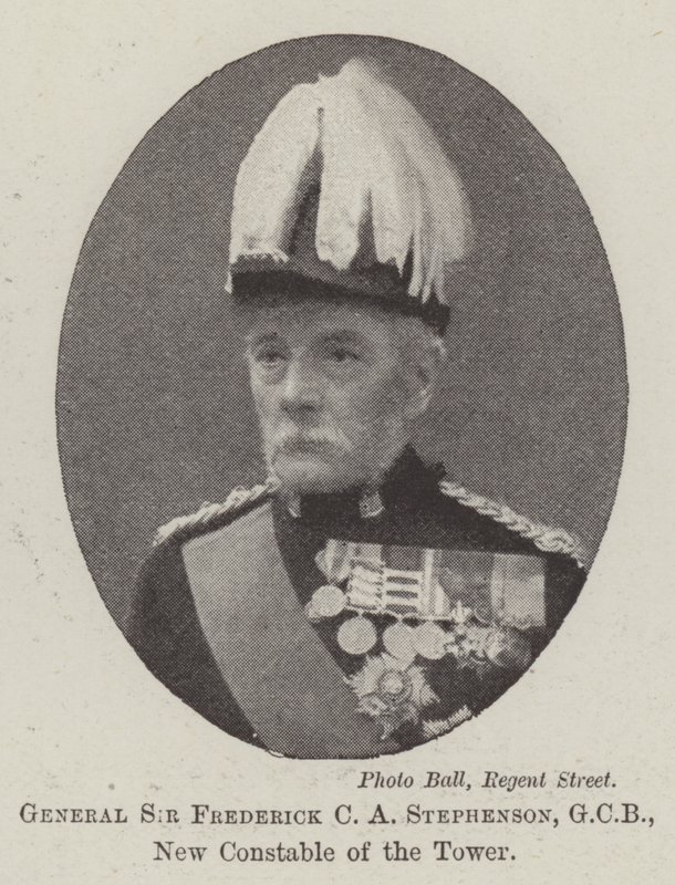 General Sir Frederick C. A. Stephenson, GCB, neuer Constable des Towers von English Photographer