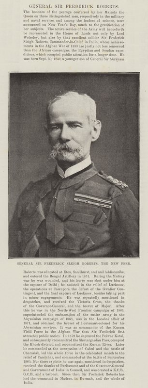 General Sir Frederick Sleigh Roberts, der neue Peer von English Photographer