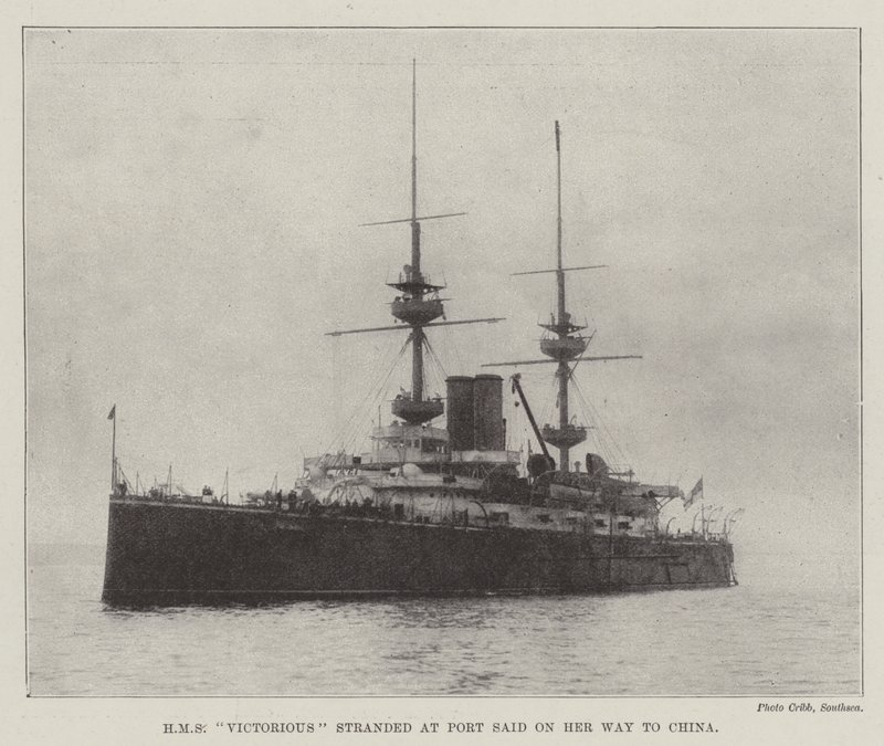 HMS Victorious gestrandet in Port Said auf dem Weg nach China von English Photographer