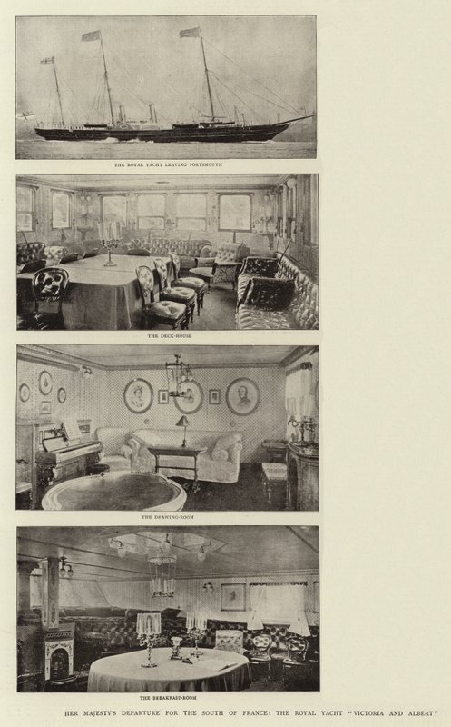 Die Abreise Ihrer Majestät nach Südfrankreich, die königliche Yacht Victoria und Albert von English Photographer
