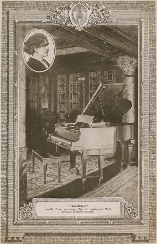 Ignacy Jan Paderewski und das berühmte Duo-Art-Reproduktionsklavier der Aeolian Company von English Photographer