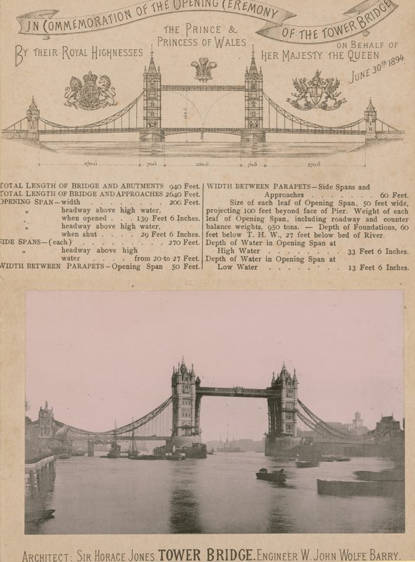 Zur Erinnerung an die Eröffnung der Tower Bridge von English Photographer