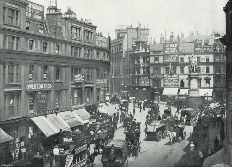 King William Street, das Ende der Cannon Street, mit der Statue von König William von English Photographer