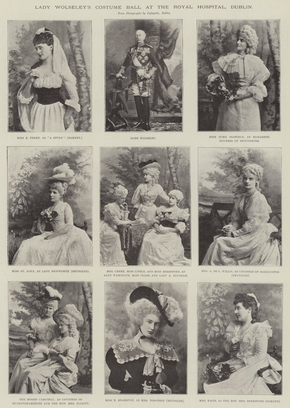 Lady Wolseleys Kostümball im Royal Hospital, Dublin von English Photographer