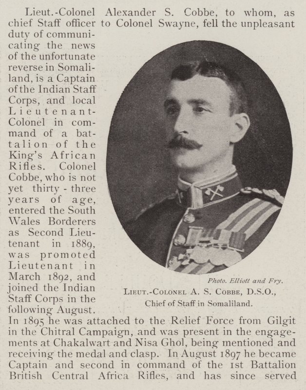 Oberstleutnant A. S. Cobbe, DSO, Stabschef in Somaliland von English Photographer