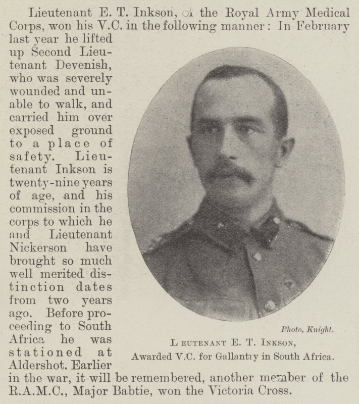 Leutnant E T Inkson, ausgezeichnet mit dem VC für Tapferkeit in Südafrika von English Photographer