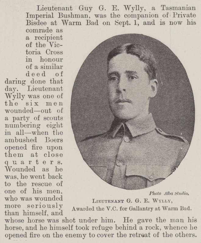 Leutnant G G E Wylly, für Tapferkeit in Warm Bad mit dem VC ausgezeichnet von English Photographer