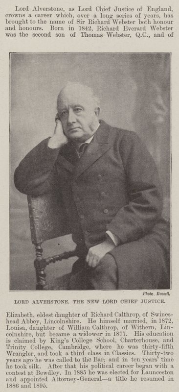 Lord Alverstone, der neue Lord Chief Justice von English Photographer