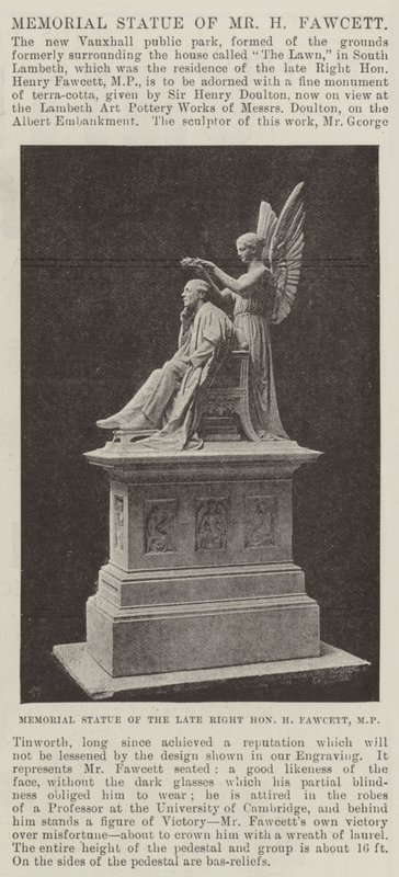 Denkmalstatue von Mr. H. Fawcett von English Photographer