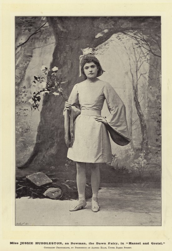 Miss Jessie Huddleston als Tau-Mann, die Morgendämmerungs-Fee, in Hänsel und Gretel von English Photographer