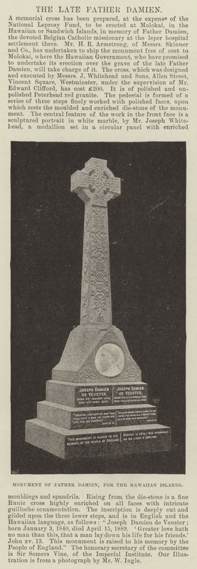 Denkmal von Pater Damien, für die Hawaii-Inseln von English Photographer