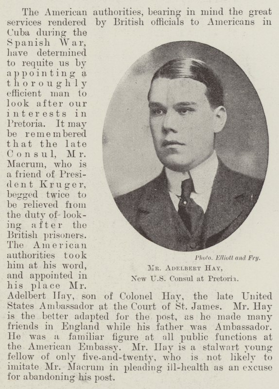 Herr Adelbert Hay, neuer US-Konsul in Pretoria von English Photographer