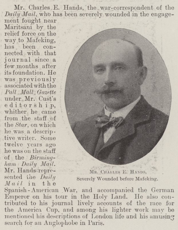 Herr Charles E. Hands, schwer verwundet vor Mafeking von English Photographer