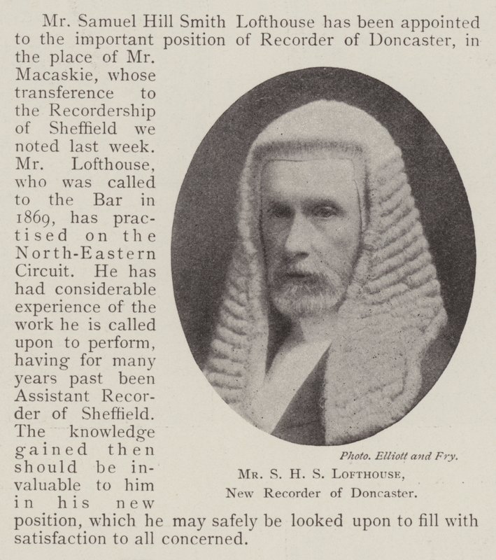 Herr S. H. S. Lofthouse, neuer Recorder von Doncaster von English Photographer