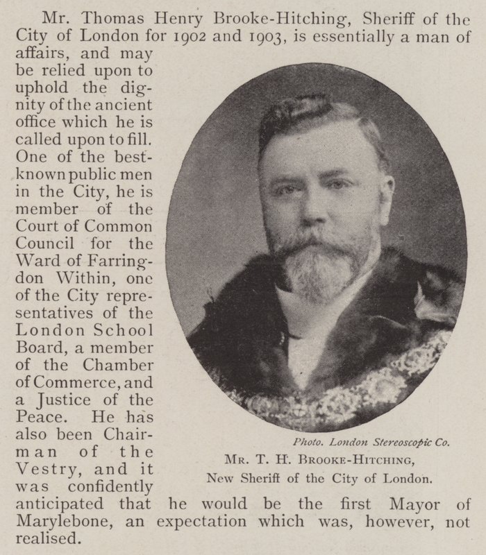Herr T. H. Brooke-Hitching, neuer Sheriff der Stadt London von English Photographer