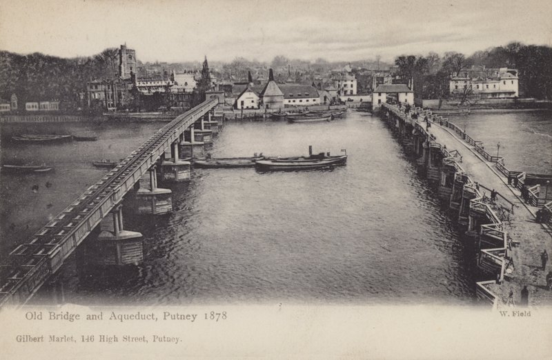 Alte Brücke und Aquädukt, Putney, 1878 von English Photographer