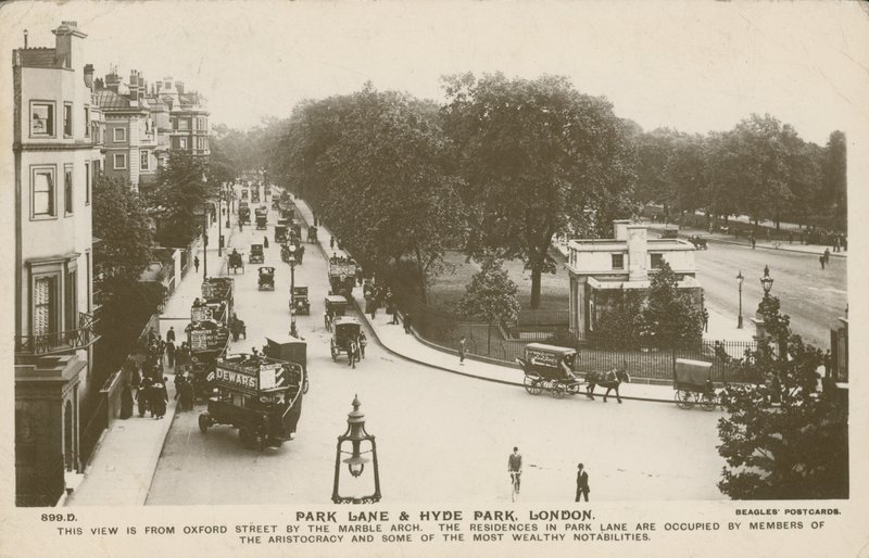 Park Lane und Hyde Park, London von English Photographer