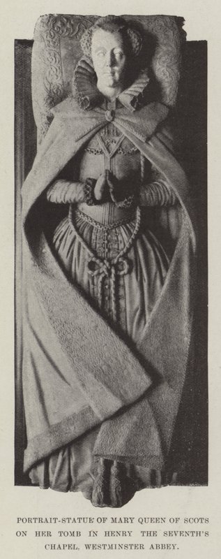 Porträtstatue von Maria Stuart auf ihrem Grab in der Henry VII. Kapelle, Westminster Abbey von English Photographer