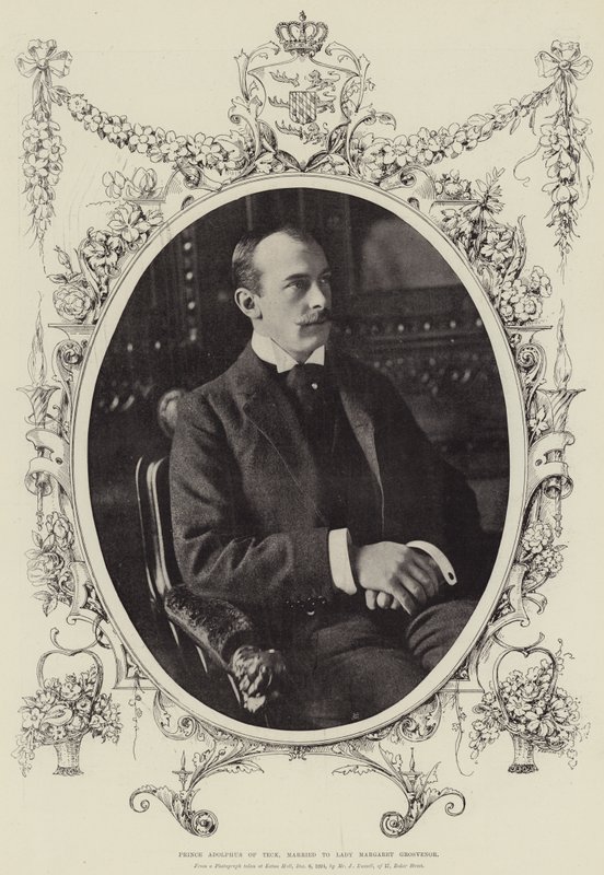Prinz Adolphus von Teck, verheiratet mit Lady Margaret Grosvenor von English Photographer