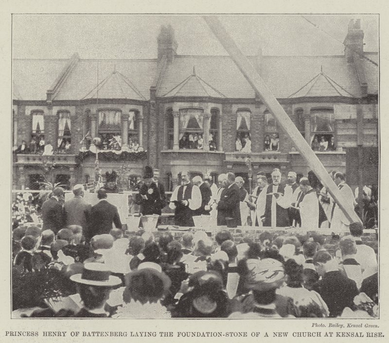 Prinzessin Henry von Battenberg legt den Grundstein einer neuen Kirche in Kensal Rise von English Photographer