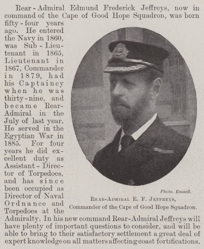 Konteradmiral E F Jeffreys, Kommandant des Kap-der-guten-Hoffnung-Geschwaders von English Photographer