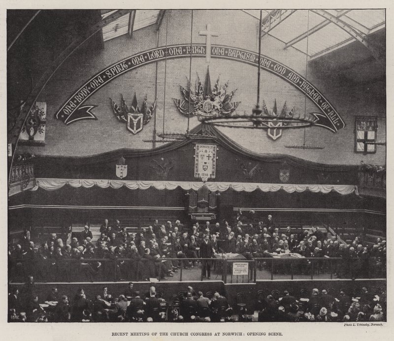 Jüngstes Treffen des Kirchenkongresses in Norwich, Eröffnungsszene von English Photographer