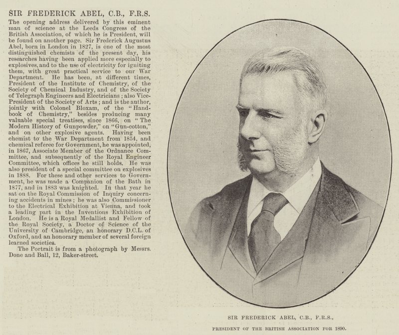 Sir Frederick Abel, CB, FRS, Präsident der British Association für 1890 von English Photographer