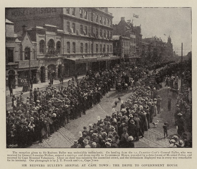 Sir Redvers Bullers Ankunft in Kapstadt, die Fahrt zum Regierungshaus von English Photographer