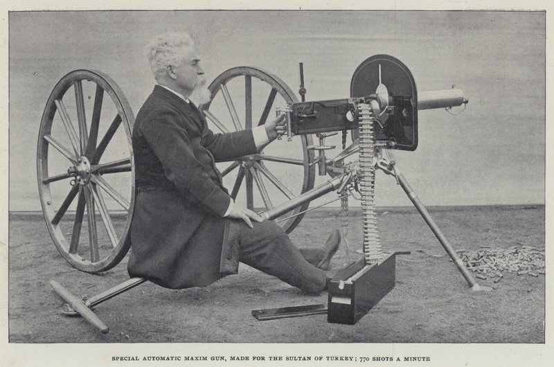 Spezielle automatische Maxim-Maschine, hergestellt für den Sultan der Türkei, 770 Schüsse pro Minute von English Photographer