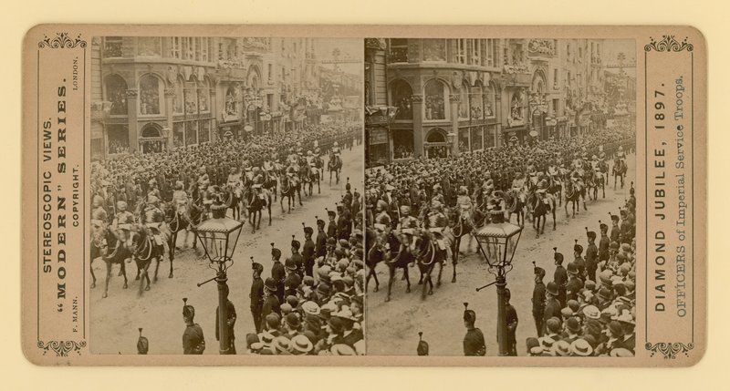 Stereoskopischer Druck des Diamantjubiläums von Königin Victoria, 28. Juni 1897 von English Photographer