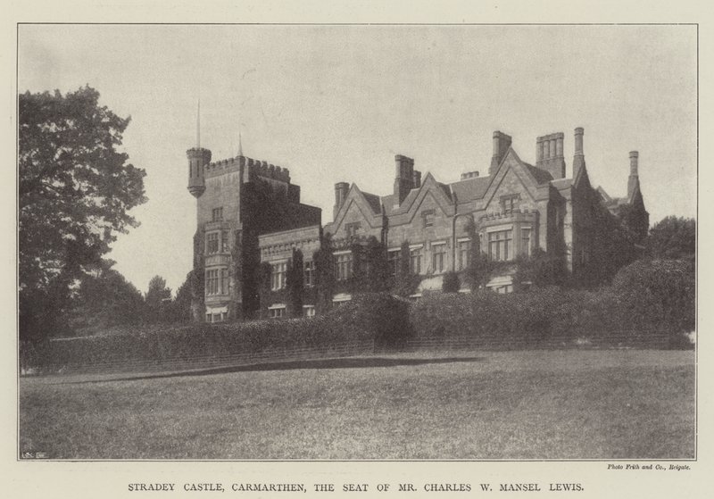 Stradey Castle, Carmarthen, der Sitz von Mr. Charles W. Mansel Lewis von English Photographer