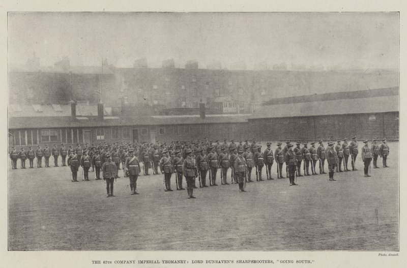 Die 67. Kompanie der Imperial Yeomanry, Lord Dunravens Scharfschützen, auf dem Weg nach Süden von English Photographer