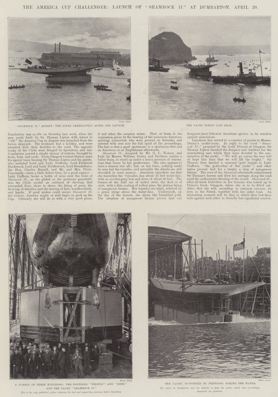 Der America Cup Herausforderer, Stapellauf der Shamrock II in Dumbarton, 20. April von English Photographer