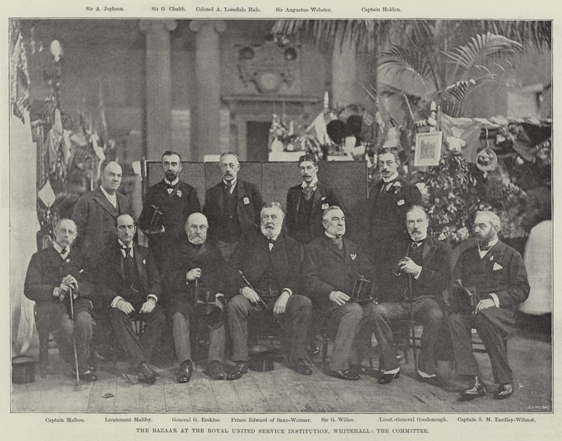 Der Basar im Royal United Service Institution, Whitehall, das Komitee von English Photographer
