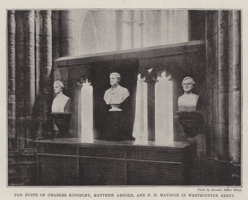Die Büsten von Charles Kingsley, Matthew Arnold und F D Maurice in der Westminster Abbey von English Photographer