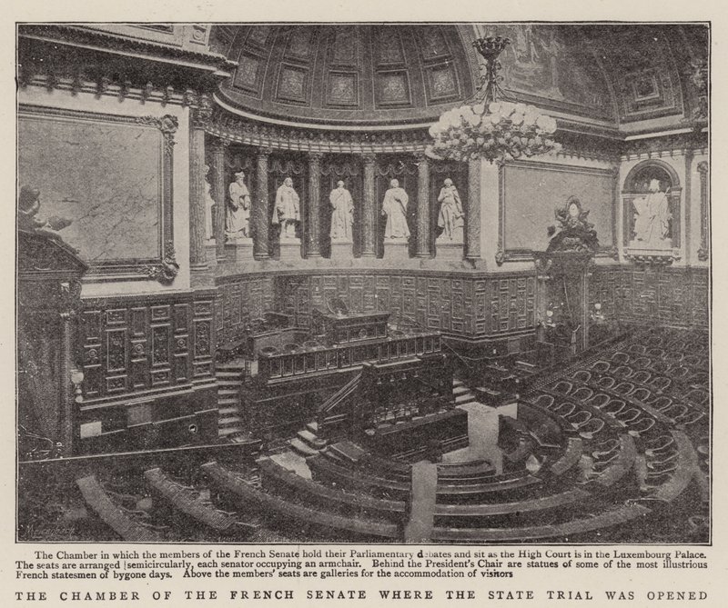 Die Kammer des französischen Senats, in der der Staatsprozess eröffnet wurde von English Photographer