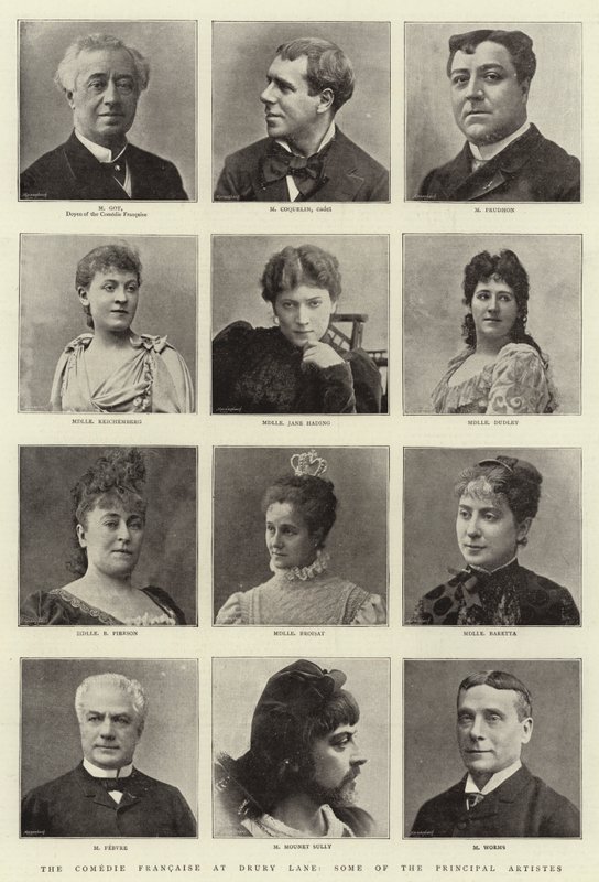 Die Comédie-Française im Drury Lane, einige der Hauptdarsteller von English Photographer