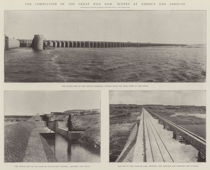 Die Fertigstellung des großen Nil-Damms, Szenen in Assiut und Assuan von English Photographer