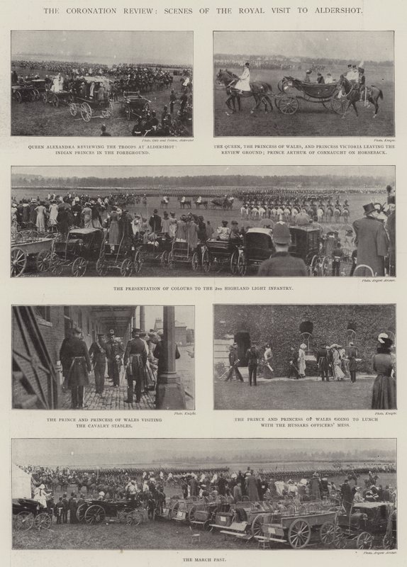 Die Krönungsparade, Szenen des königlichen Besuchs in Aldershot von English Photographer