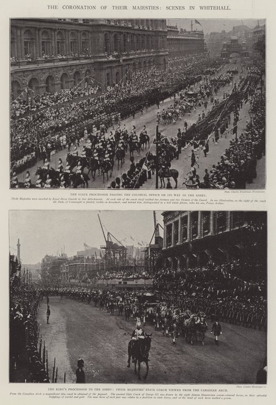 Die Krönung Ihrer Majestäten, Szenen in Whitehall von English Photographer