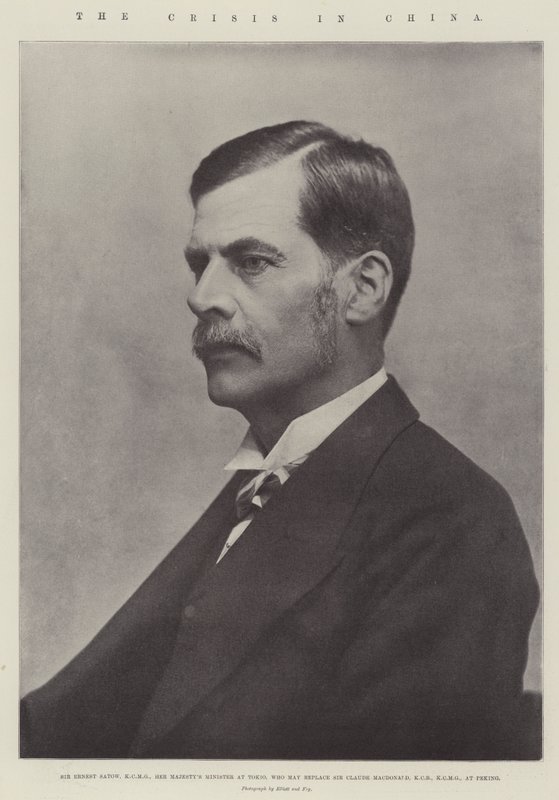 Die Krise in China, Sir Ernest Satow, KCMG, Ihre Majestät Minister in Tokio, der möglicherweise Sir Claude MacDonald, KCB, KCMG, in Peking ersetzt von English Photographer
